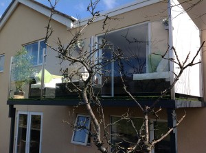 Walk-on house balcony - rear view